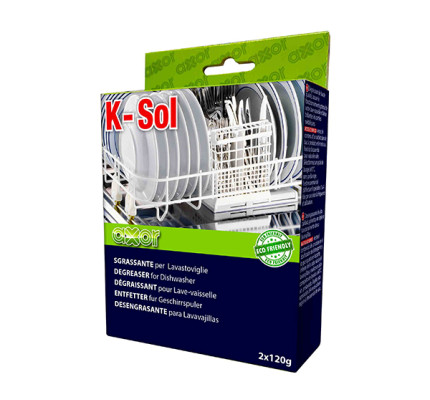 Axor K-SOL práškový odmašťovač pro pračky a myčky nádobí 2 x 120 g