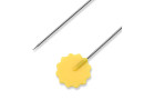 Quiltovací špendlíky s kytičkou, 0,60 x 50 mm, žluté, 50 ks