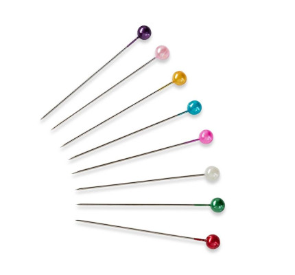 Špendlíky s perličkovou hlavičkou, 0,58 x 40 mm, vícebarevné různé, 10 g