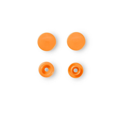 Plastové patentky "Color Snaps" kulaté, 12,4 mm, 30 ks, oranžové