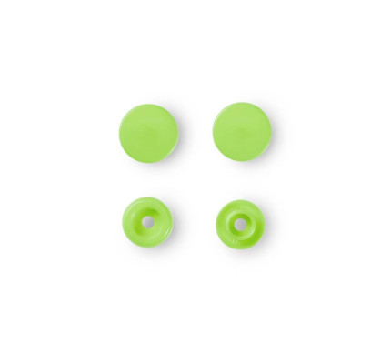 Plastové patentky "Color Snaps" kulaté, 12,4 mm, 30 ks, jablkově zelené