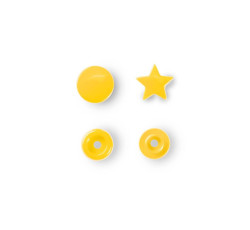 Plastové patentky "Color Snaps" hvězdičky, 12,4 mm, 30 ks, žluté