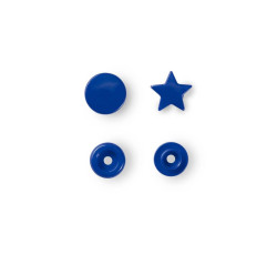 Plastové patentky "Color Snaps" hvězdičky, 12,4 mm, 30 ks, královsky modré