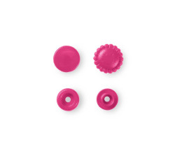 Plastové patentky "Color Snaps" kytičky, 13,6 mm, 21 ks, růžové