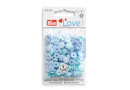 Plastové patentky "Color Snaps Mini", Prym Love, 9 mm, 36 ks, v odstínech světle modré