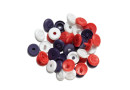 Plastové patentky "Color Snaps Mini", našitý vzhled, Prym Love, 9 mm, 36 ks, červené/bílé/námořnicky modré