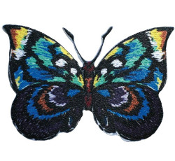 Nášivka motýl, samolepicí/nažehlovací, modrá/hnědá