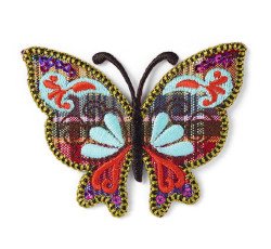 Nášivka motýl, nažehlovací, fialová/vícebarevná