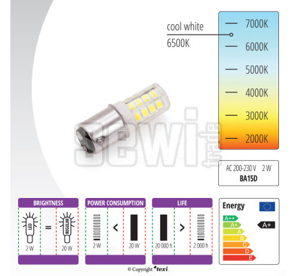 Žárovka šicí stroj LED 230 V, 2 W